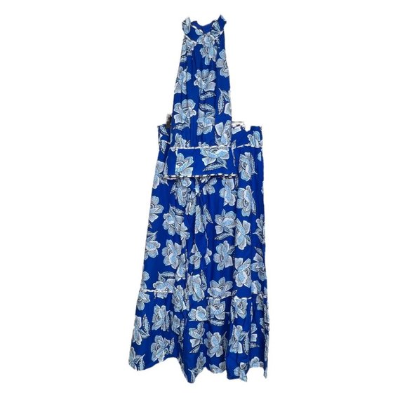 NEW Maeve By Anthropologie Alyssa Floral 2 Piece Halter Top & Midi Skirt Set 8 - Picture 9 of 13